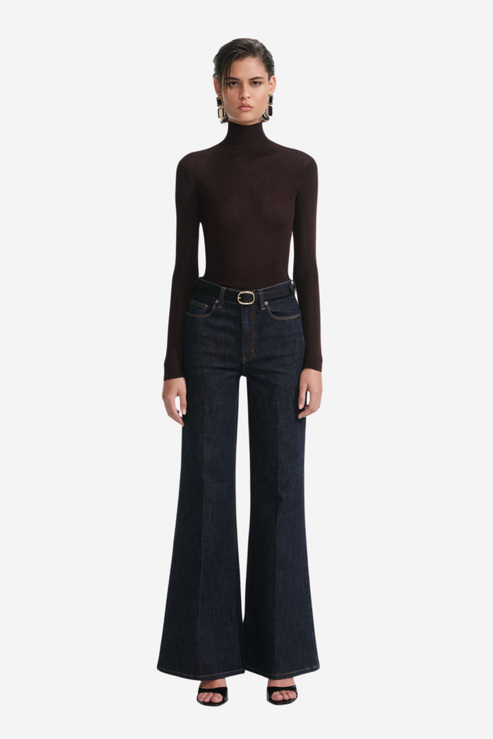 Brown viscose knit top