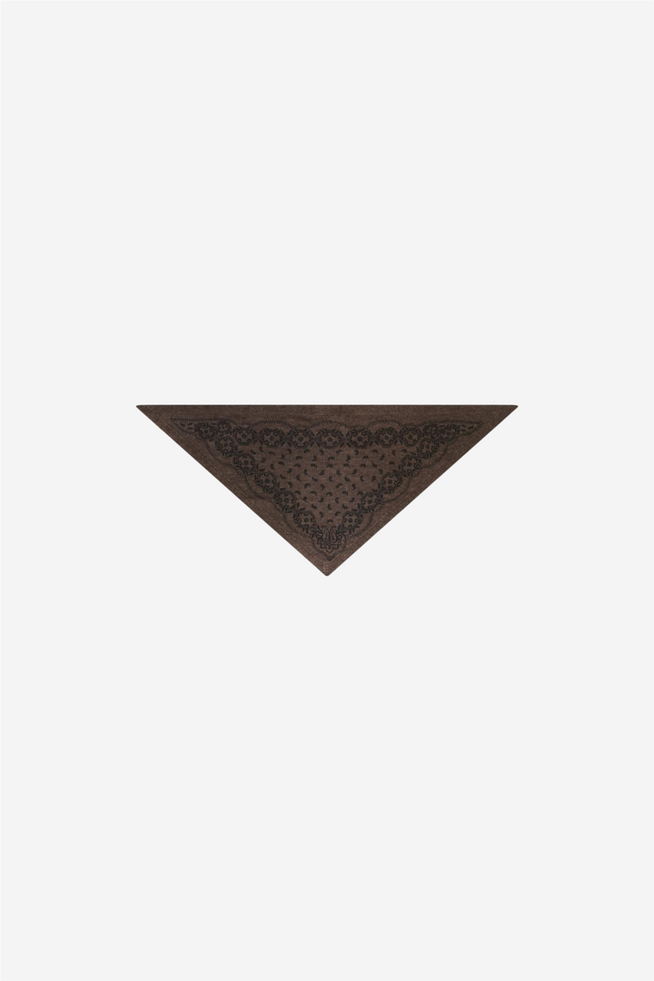 Ariya Paisley Knit Scarf Brown Melange