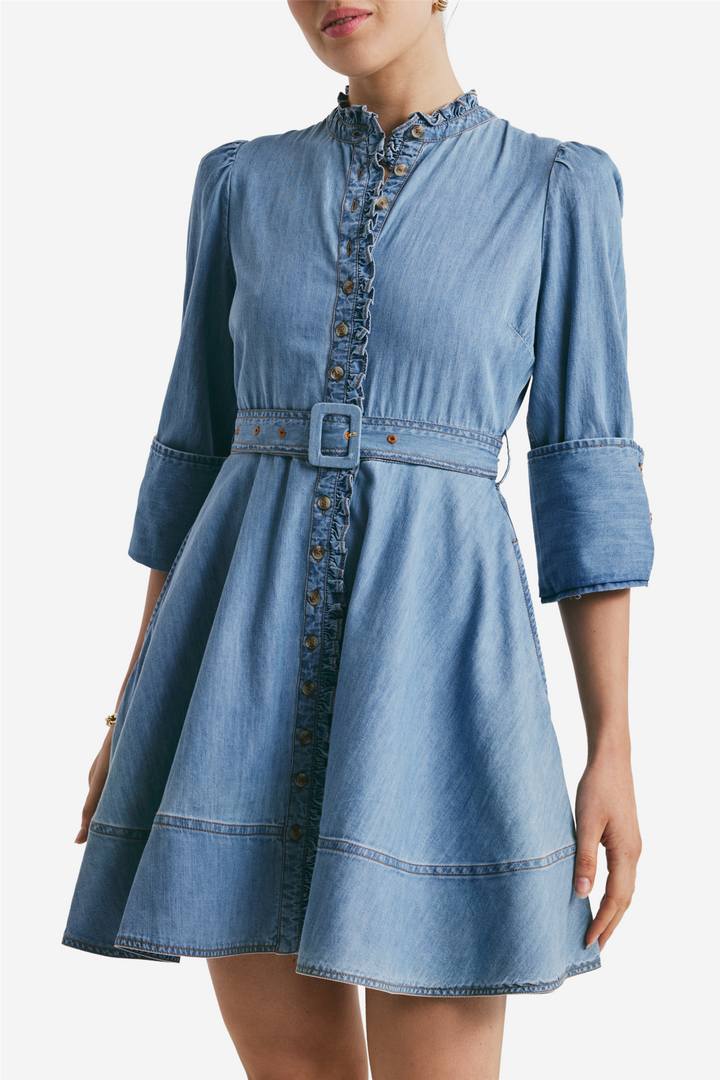 Denim Mini Dress Light Blue