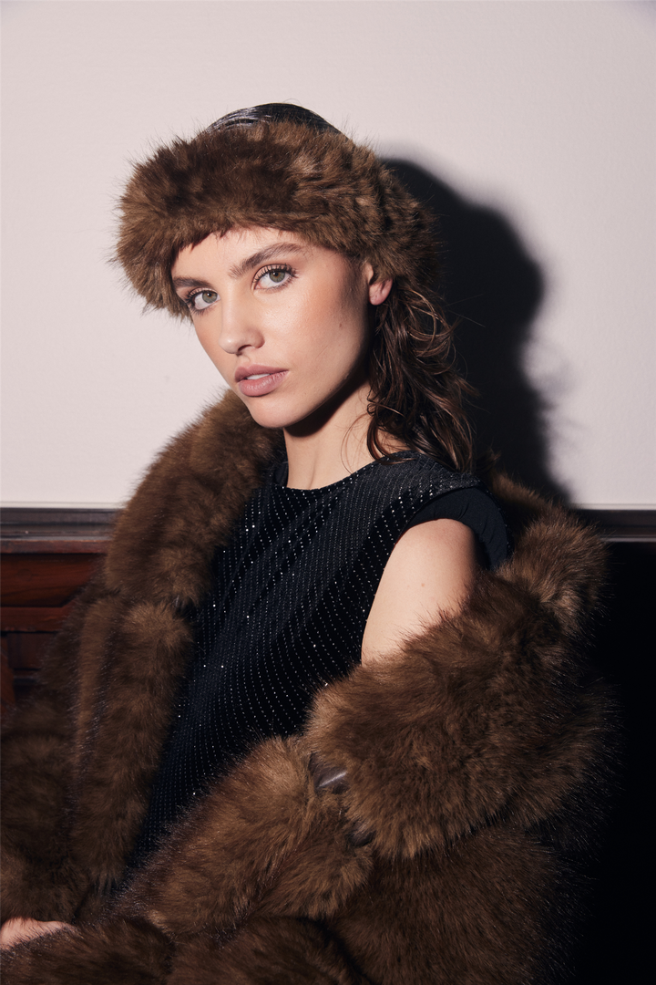 Posh Short Coat Brown