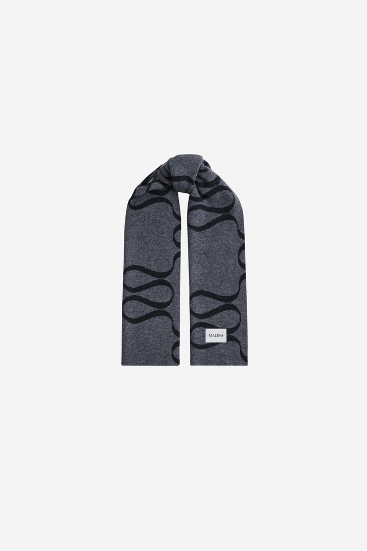 Monogram Wool Blend Scarf Grey