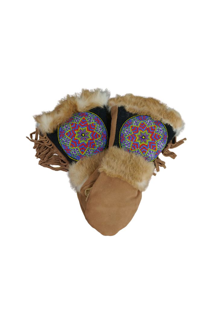 Crean Brown Leather Mittens