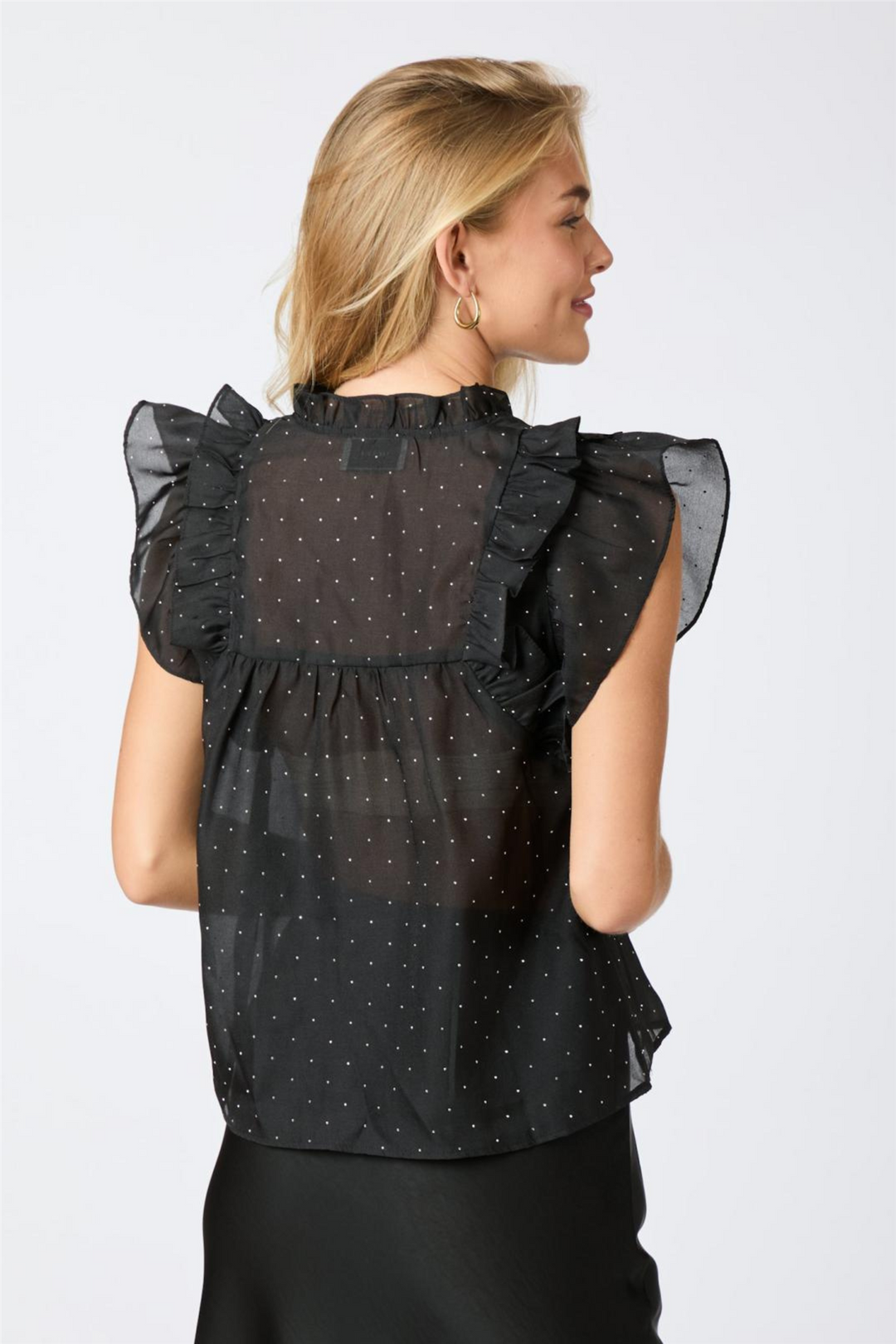 Jayla Bedazzled Top Black