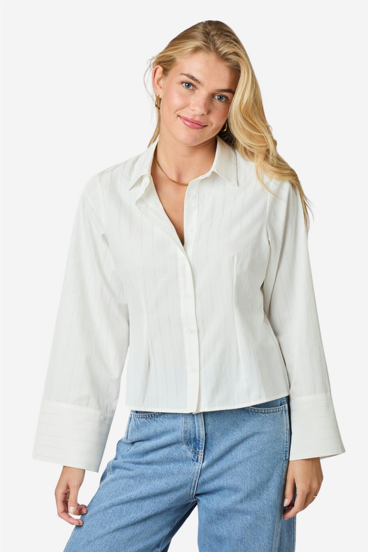 Pink Solid Shirt White