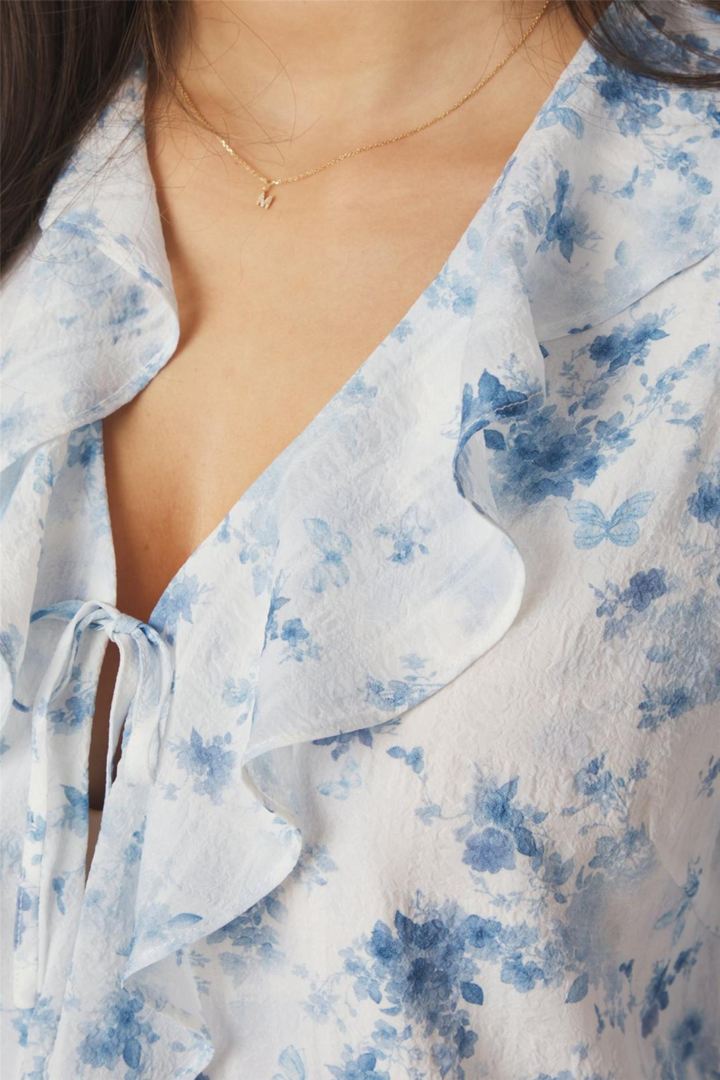 Anika Fleur Blouse Blue Floral