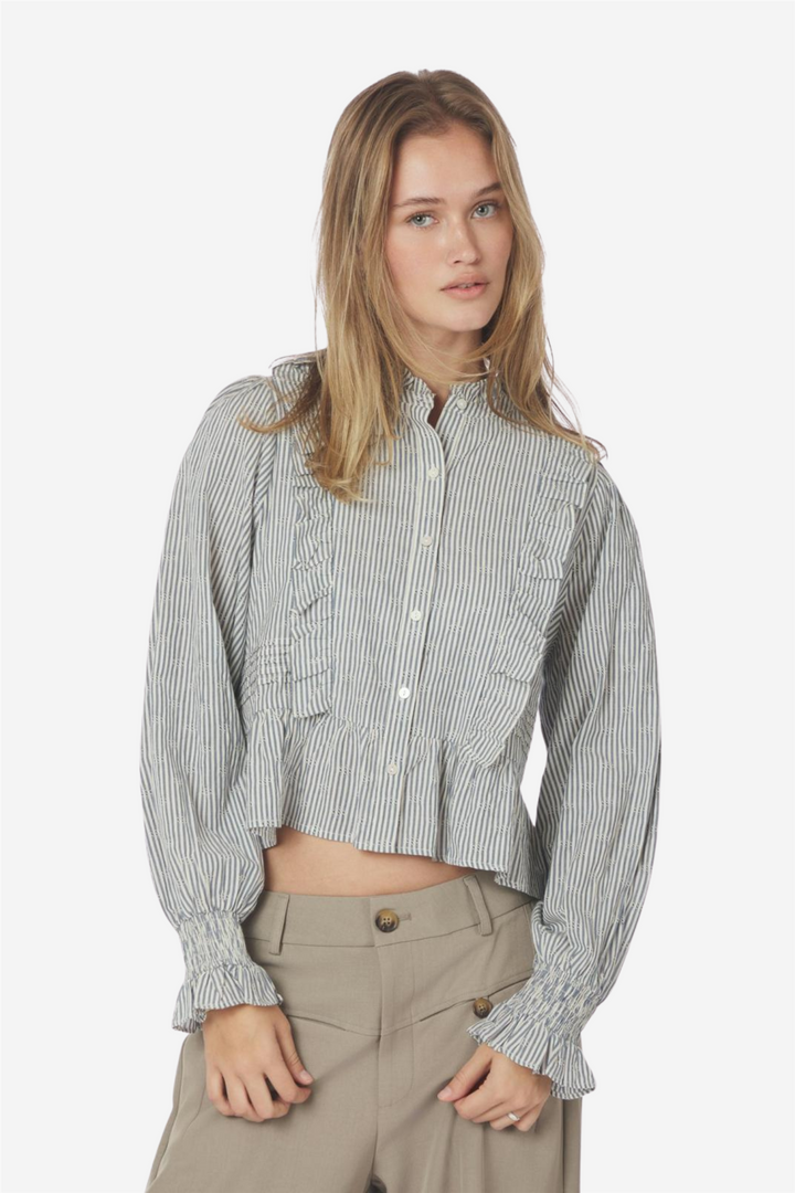 Petrine Stripe Blouse Blue