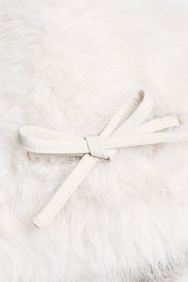 Furry Trapper Hat Off White