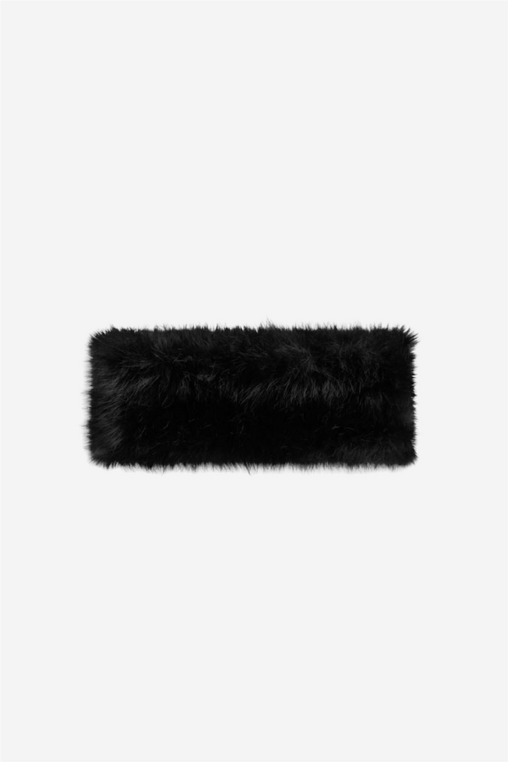 Mia Fake Fur Headband Black