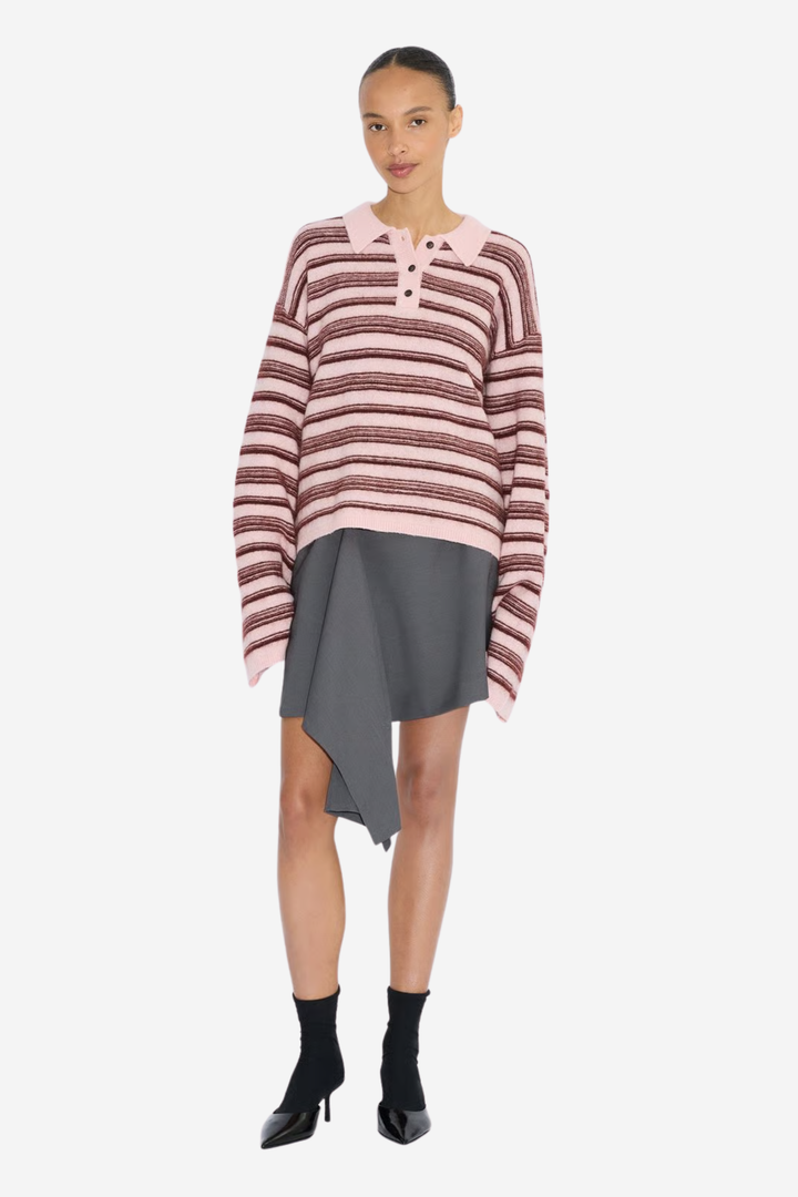 Olivia Wool Polo Lt. Pink Mix