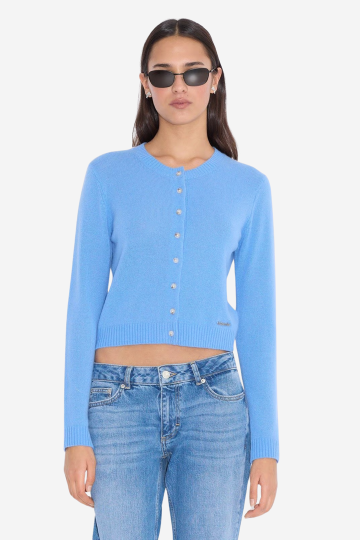 W. Cashmere Cardigan Blue