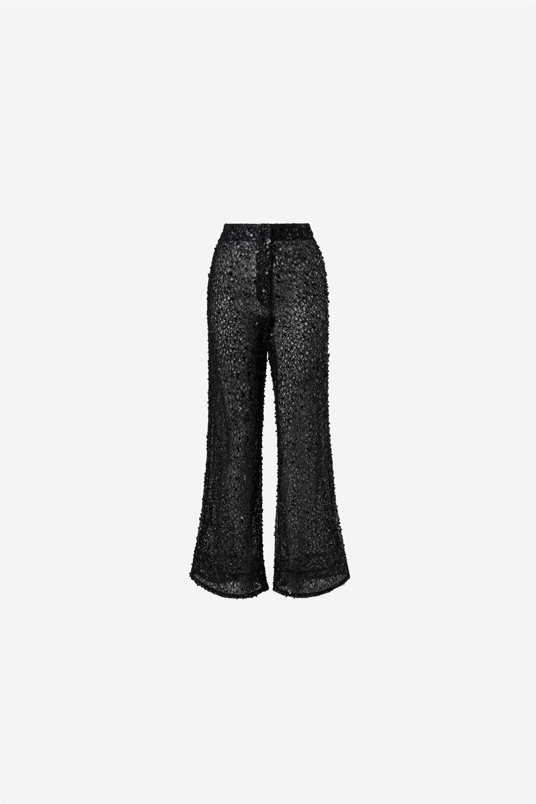 Pamela Embellished Lace Trousers Black