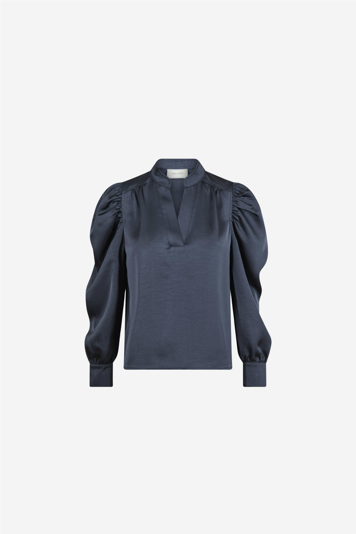 Rosslyn Heavy Sateen Blouse Midnight Blue