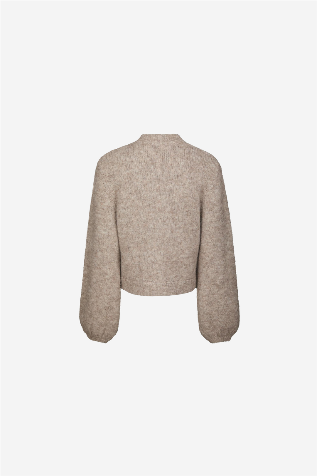 Gio Fluffy Knit Cardigan Beige Melange