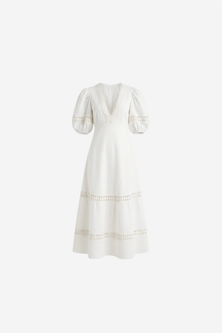 Odessa Long Dress Crispy White