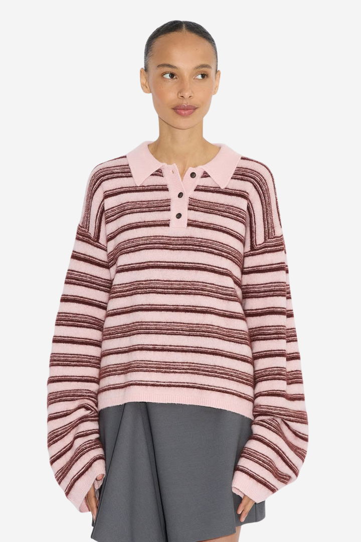 Olivia Wool Polo Lt. Pink Mix