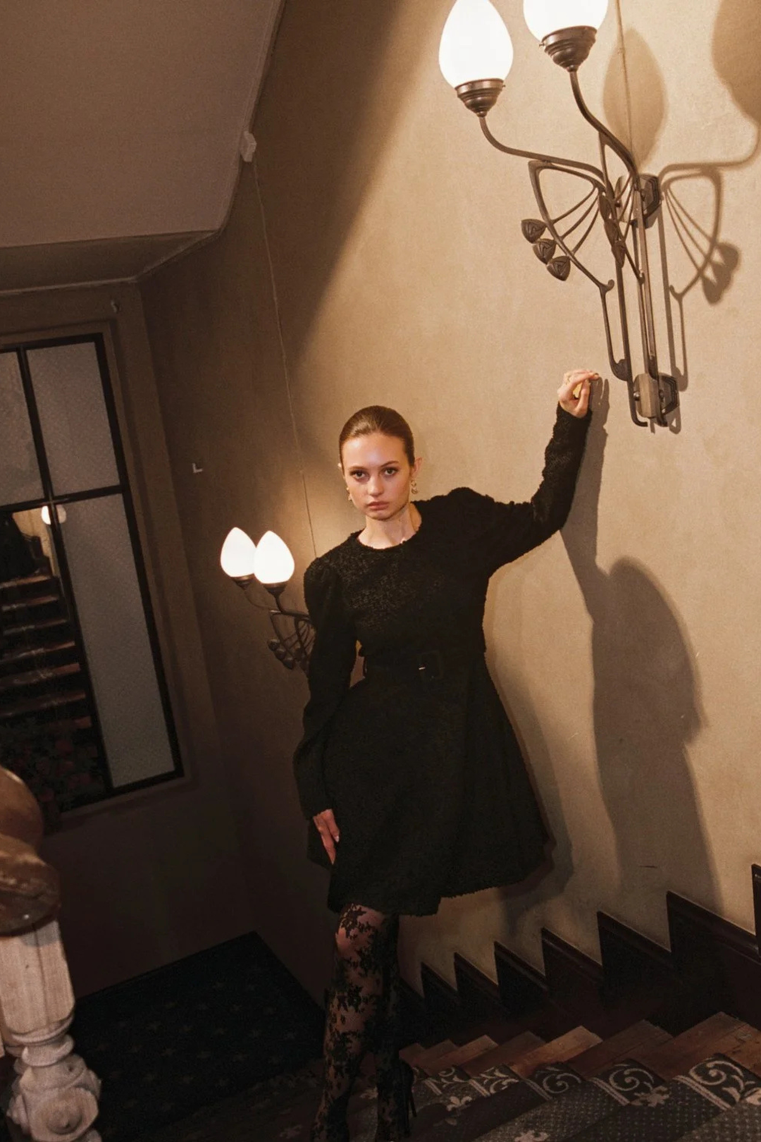 Boucle Belt Dress Black