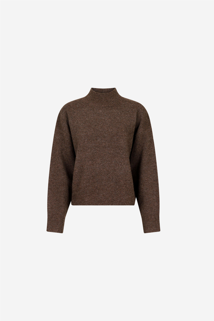 Paulina Knit Blouse Brown Melange