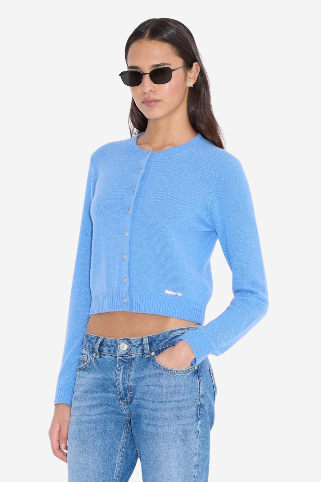 W. Cashmere Cardigan Blue