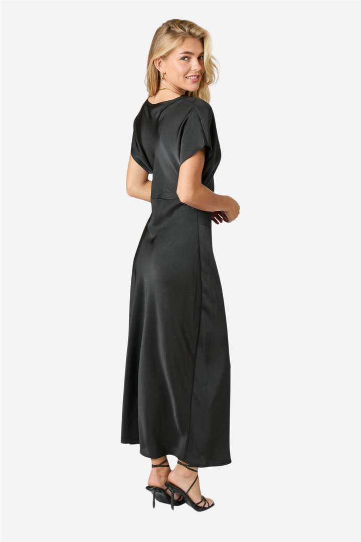 Andrea Heavy Sateen Dress Black