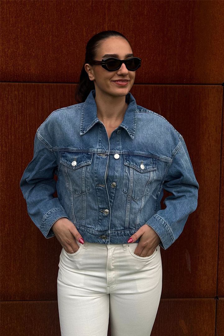 W cropped denim jacket Lt. Blue