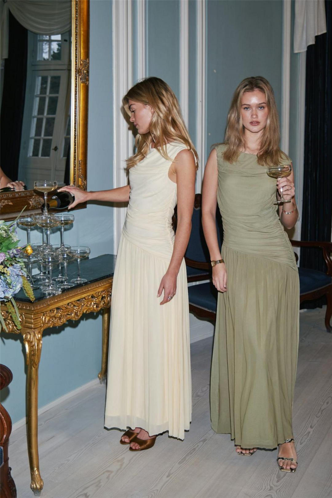 Cludine Mesh Dress Light Yellow