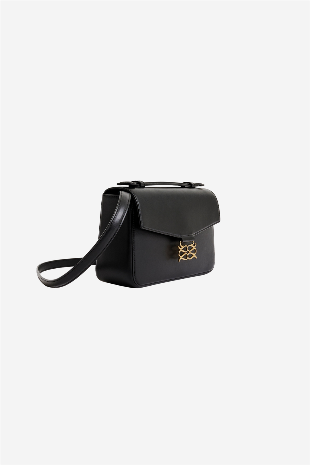 Monogram Leather Shoulder Bag Black