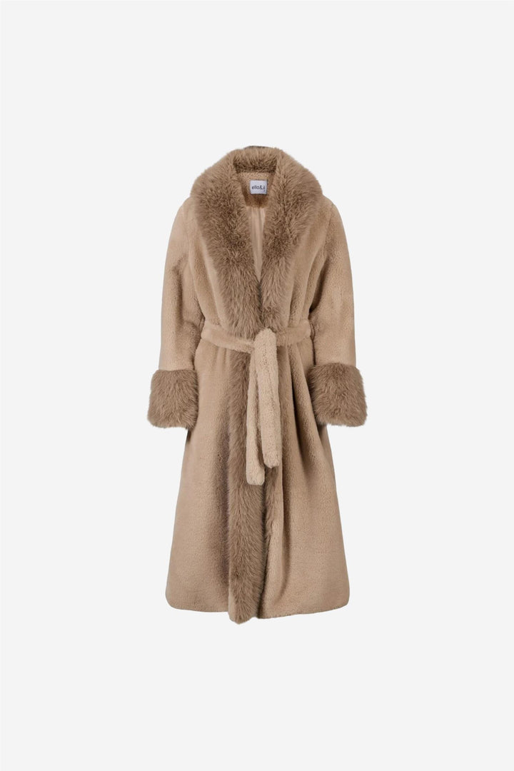 Caroline fake fur jacket beige