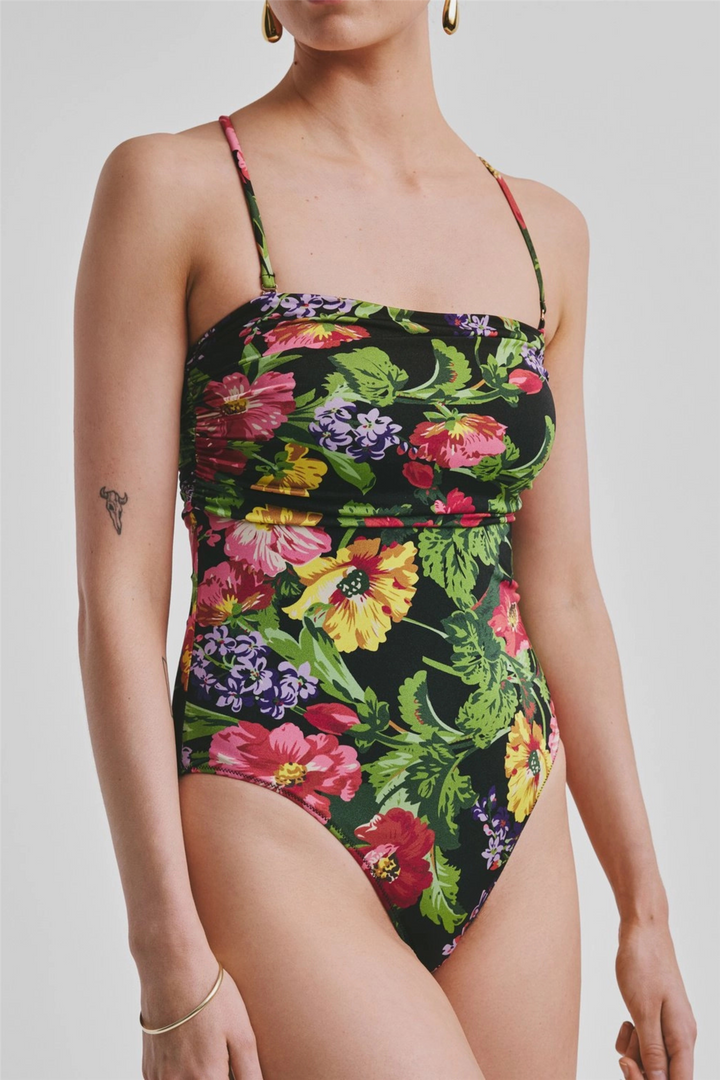 Bandeau Swimsuit Midnight Bloom