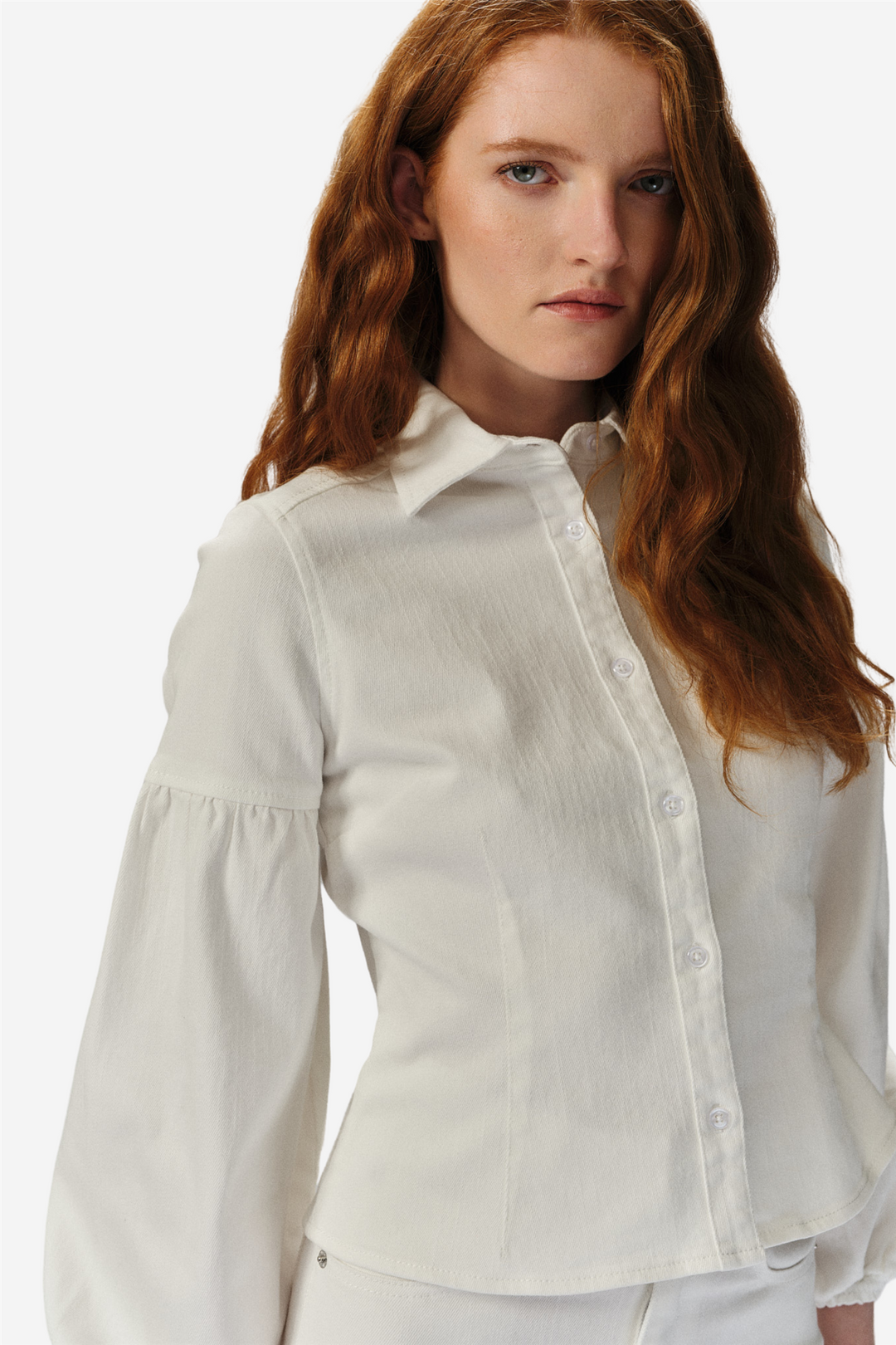 Janne Denim Blouse White Denim
