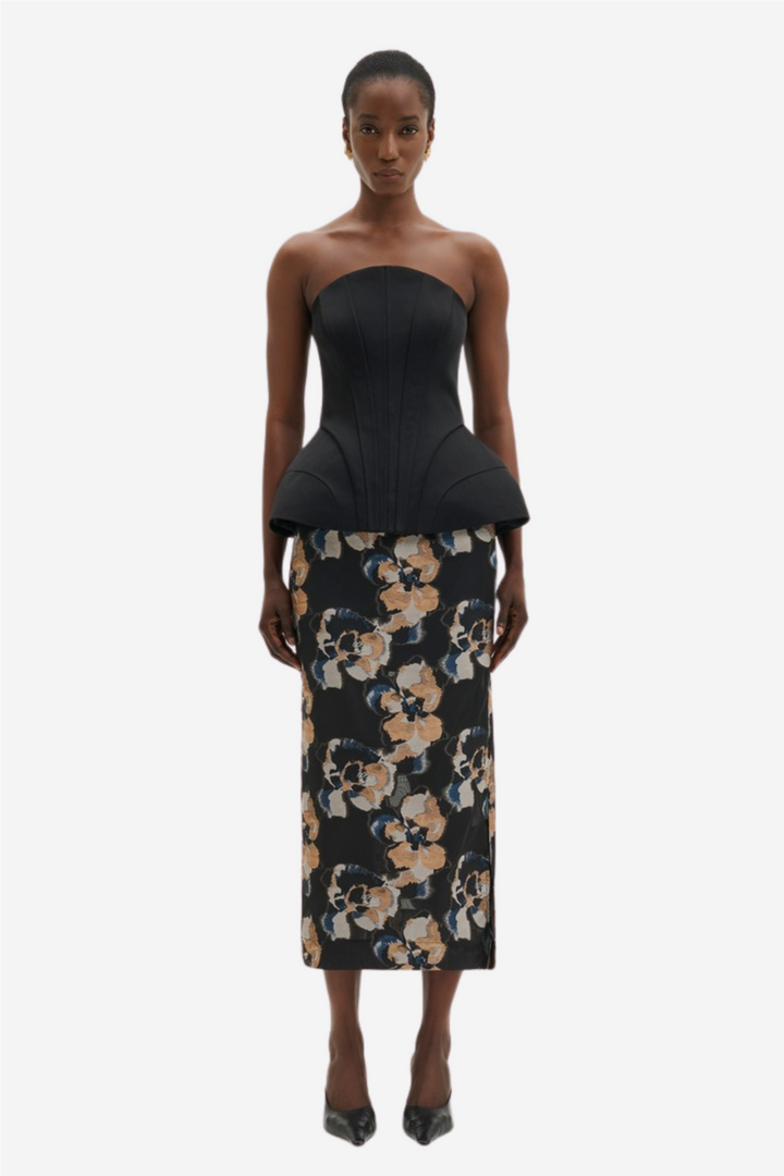 Bellina Sculpted Corset Top Black