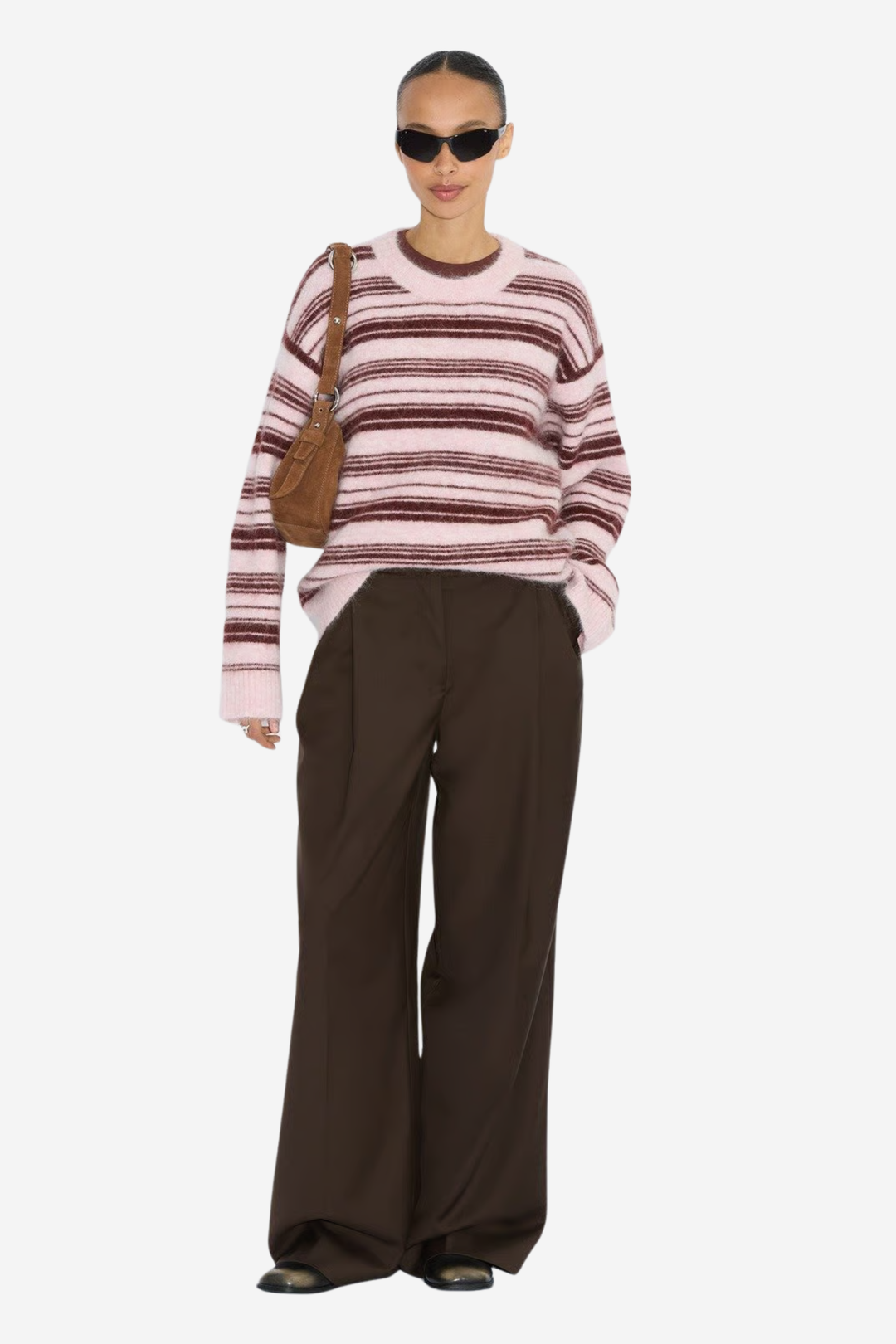 Fluffy Stripe Crew Lt. Pink Mix