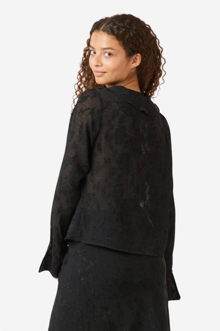 Anika Burnout Blouse Black