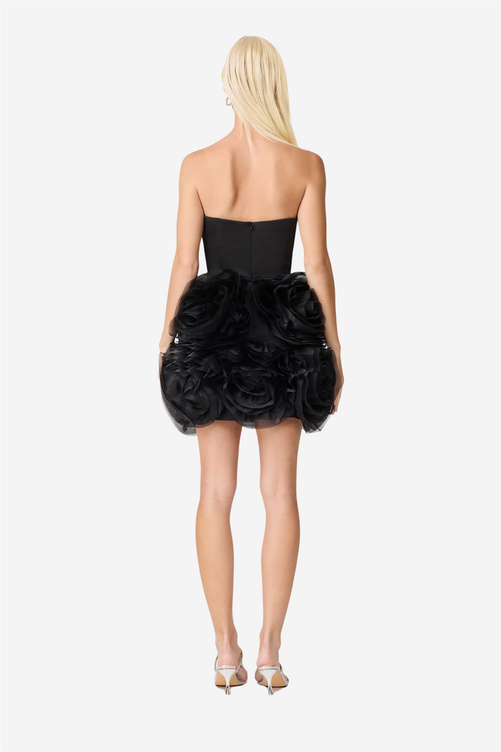 Asher Flower Mini Dress Black