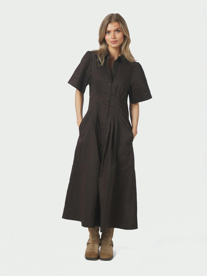 Baia Poplin Dress Chocolate Brown