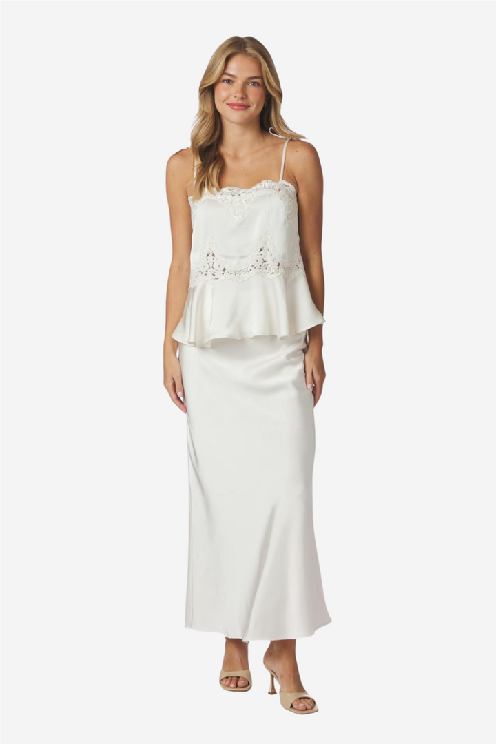 Kaela Heavy Sateen Top Pearl