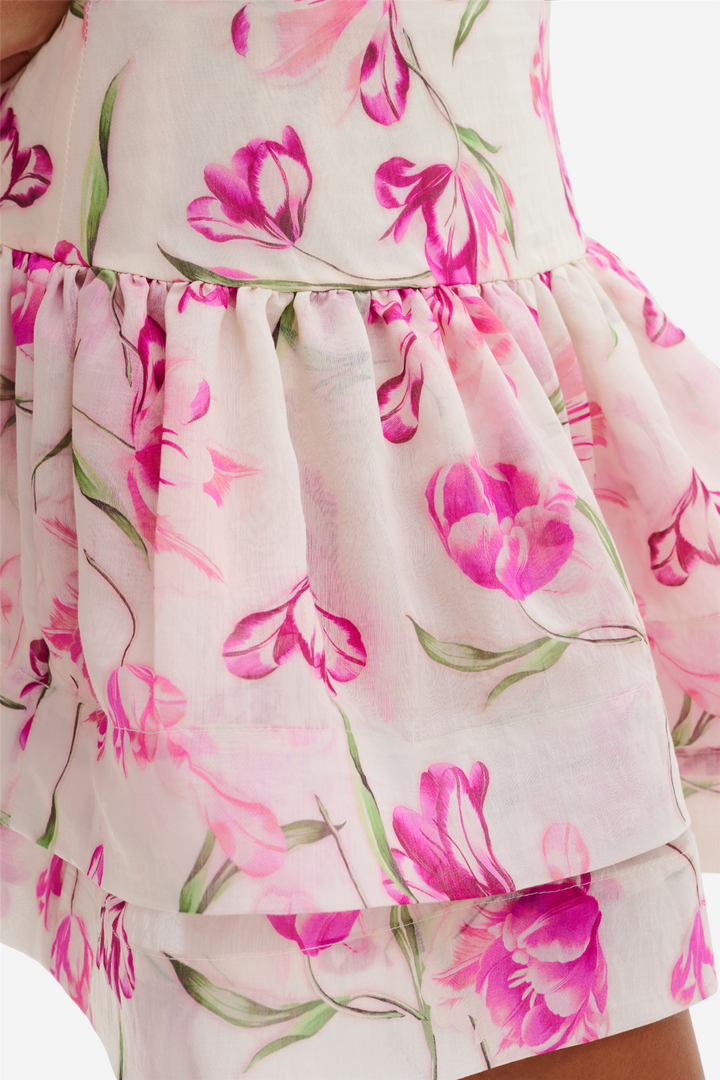 Fantine Ruffled Mini Skirt Tulip Pink