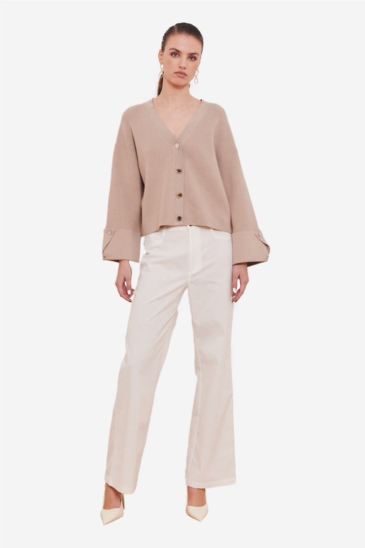 Atari rib cardigan beige
