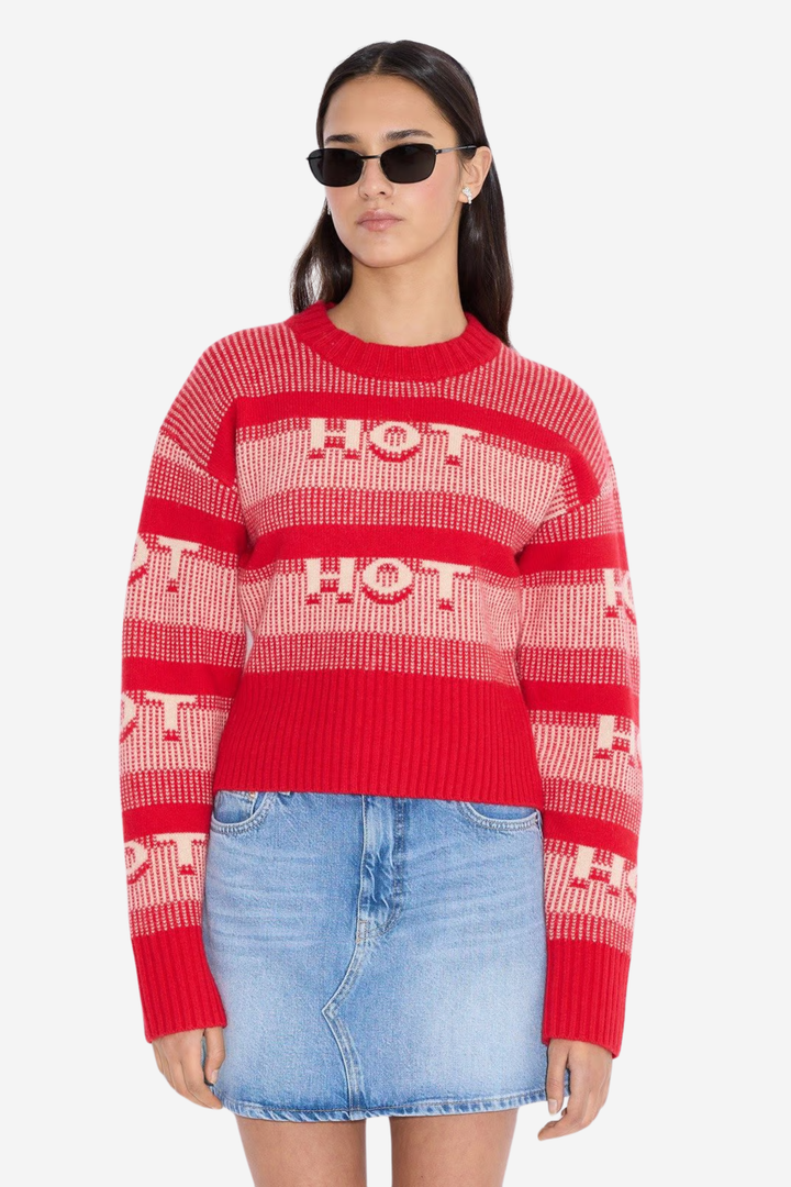 Hot Cropped Crew Red