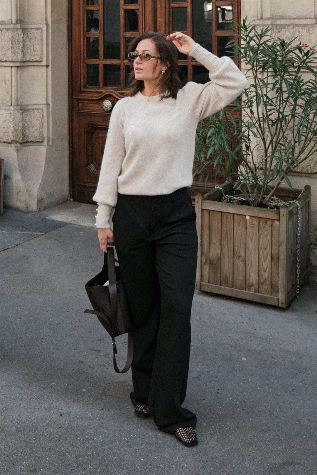 Angie Knit Blouse Ivory