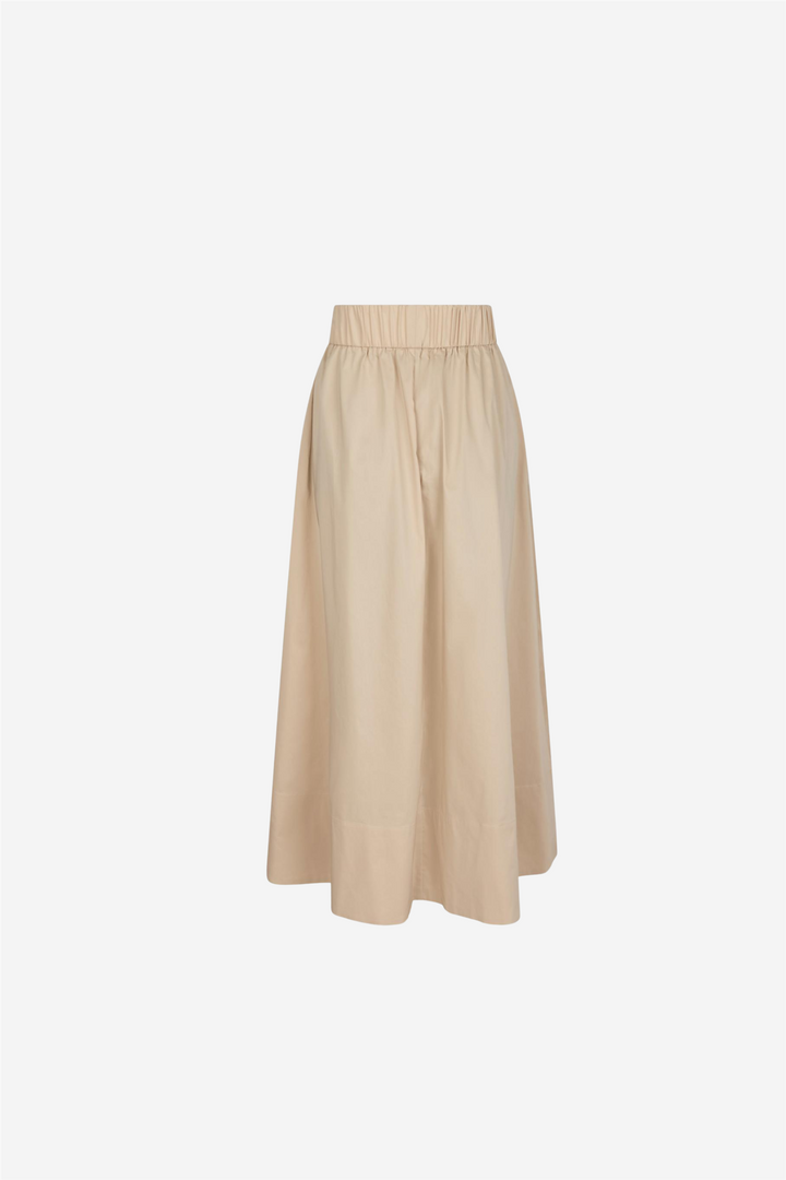 Yara Long Poplin Skirt Dark Sand