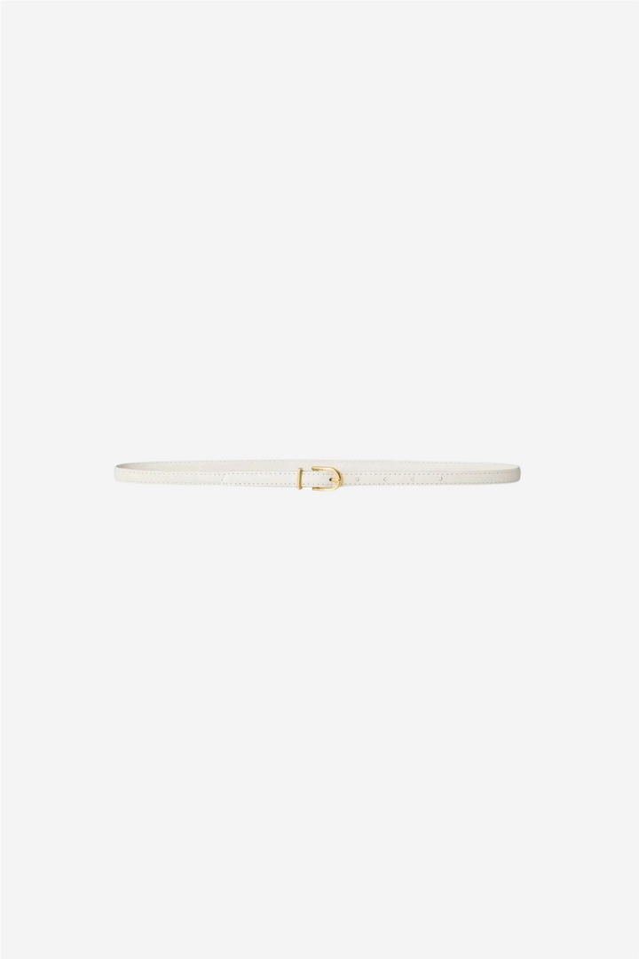 Blair Thin Leather Belt Vanilla
