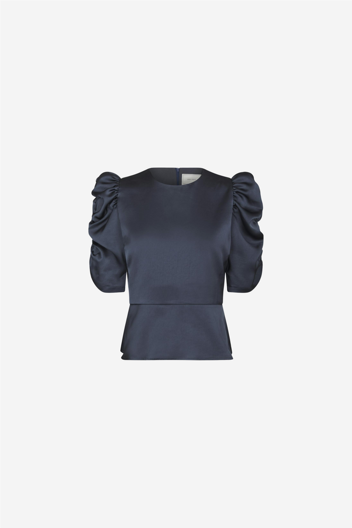 Ben Heavy Sateen Blouse Midnight Blue