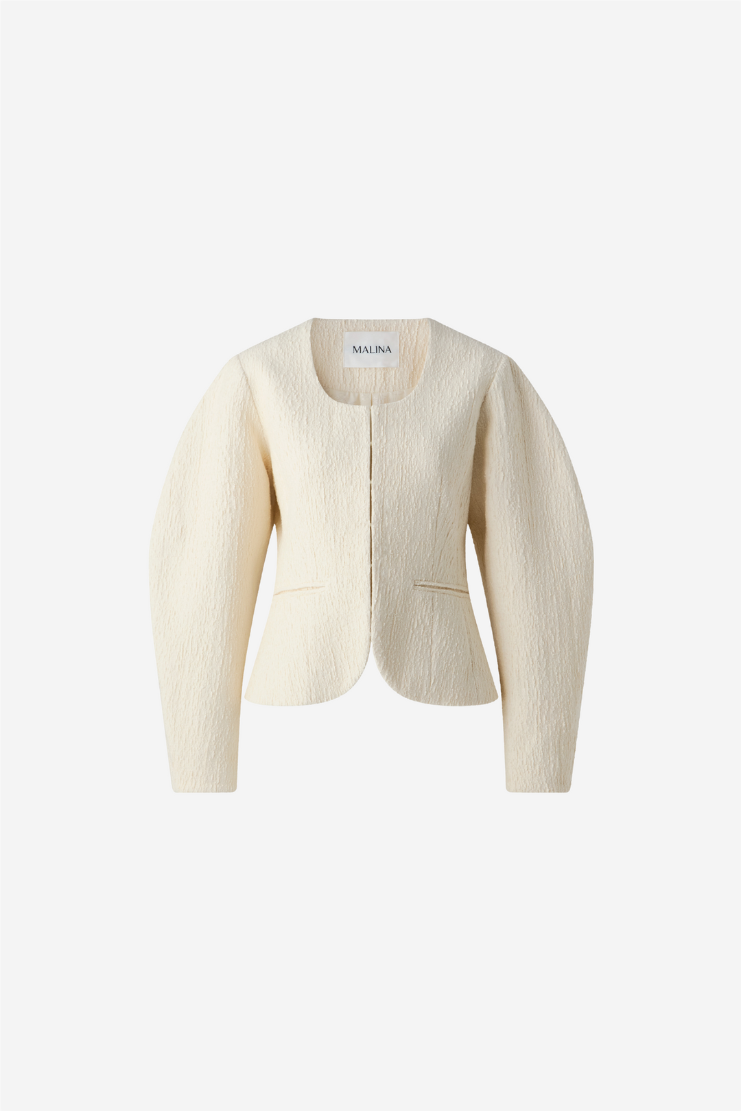 Amanda U-Neck Boucle Blazer Pearl