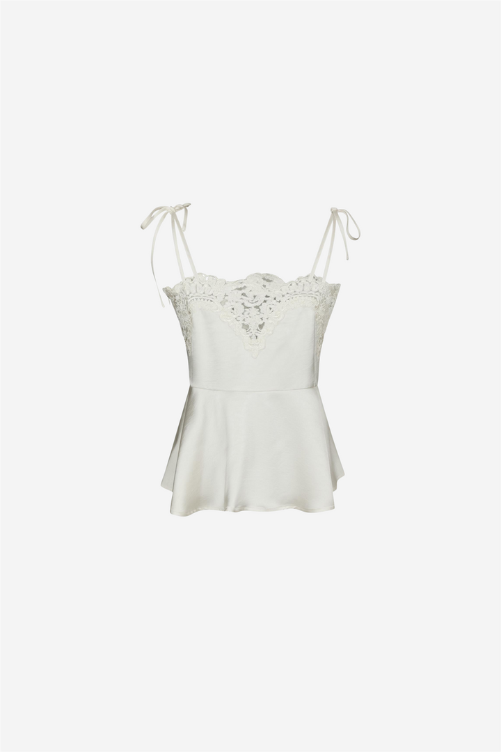 Kaela Heavy Sateen Top Pearl
