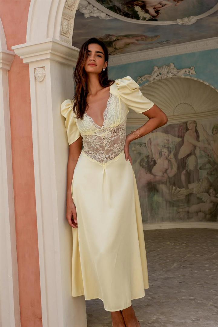 Francis Lace Midi Dress Lemonade