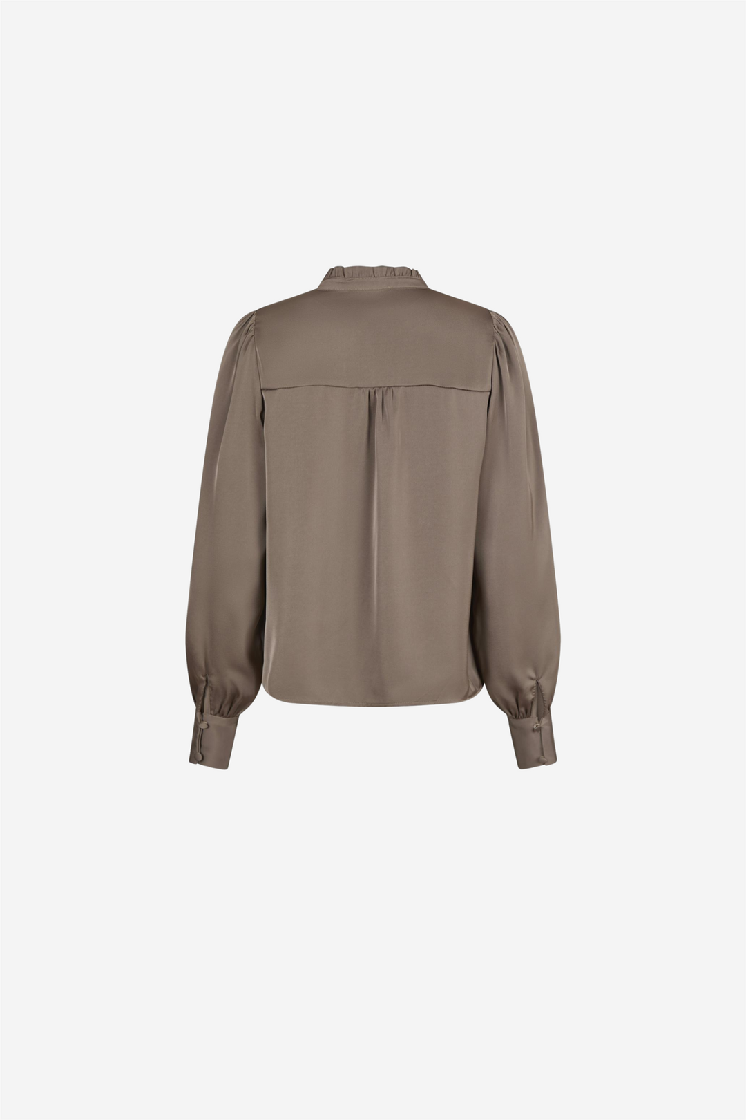 Massima Drapy Satin Bloouse Dark Taupe