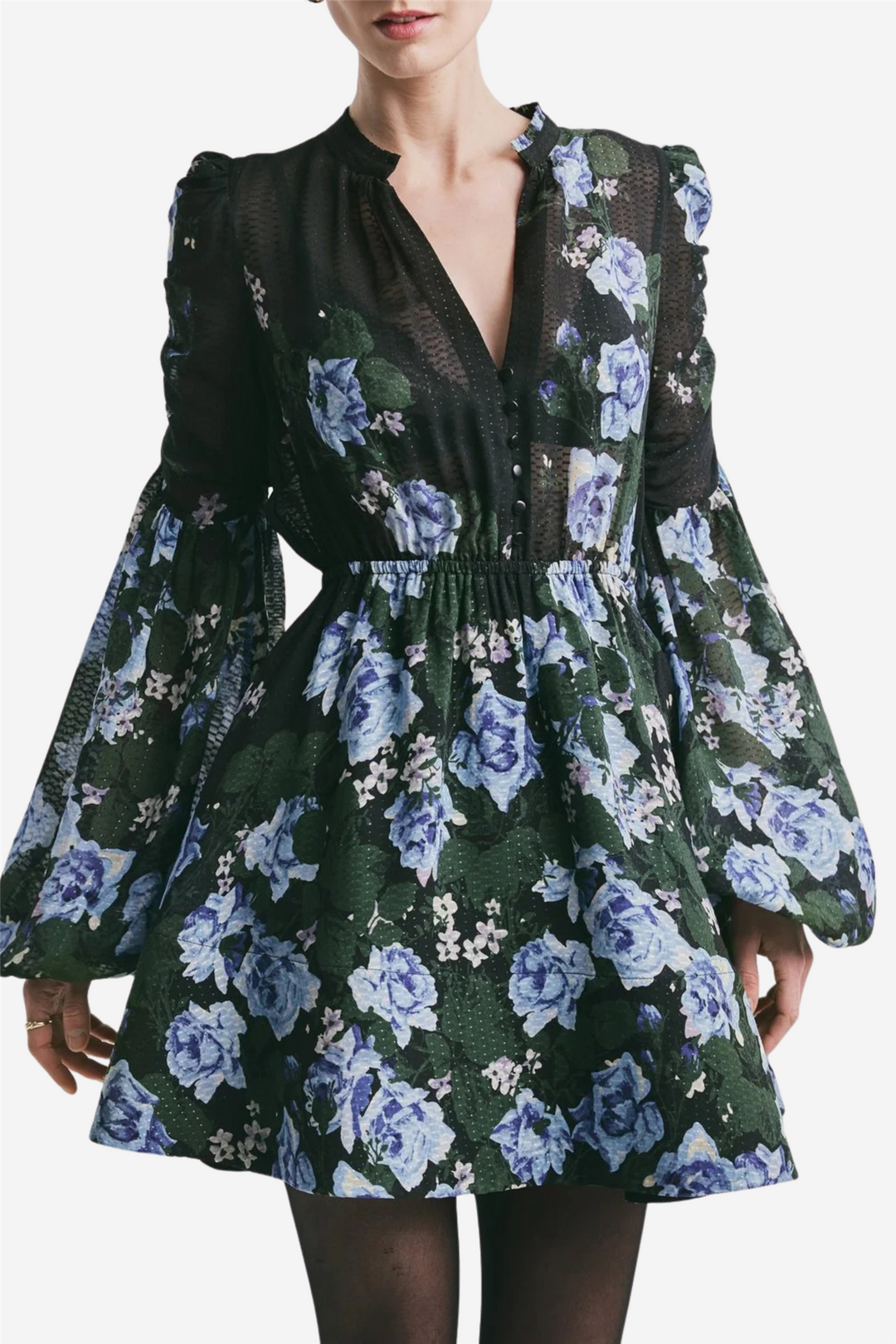 Georgette V-Neck Dress Amadora