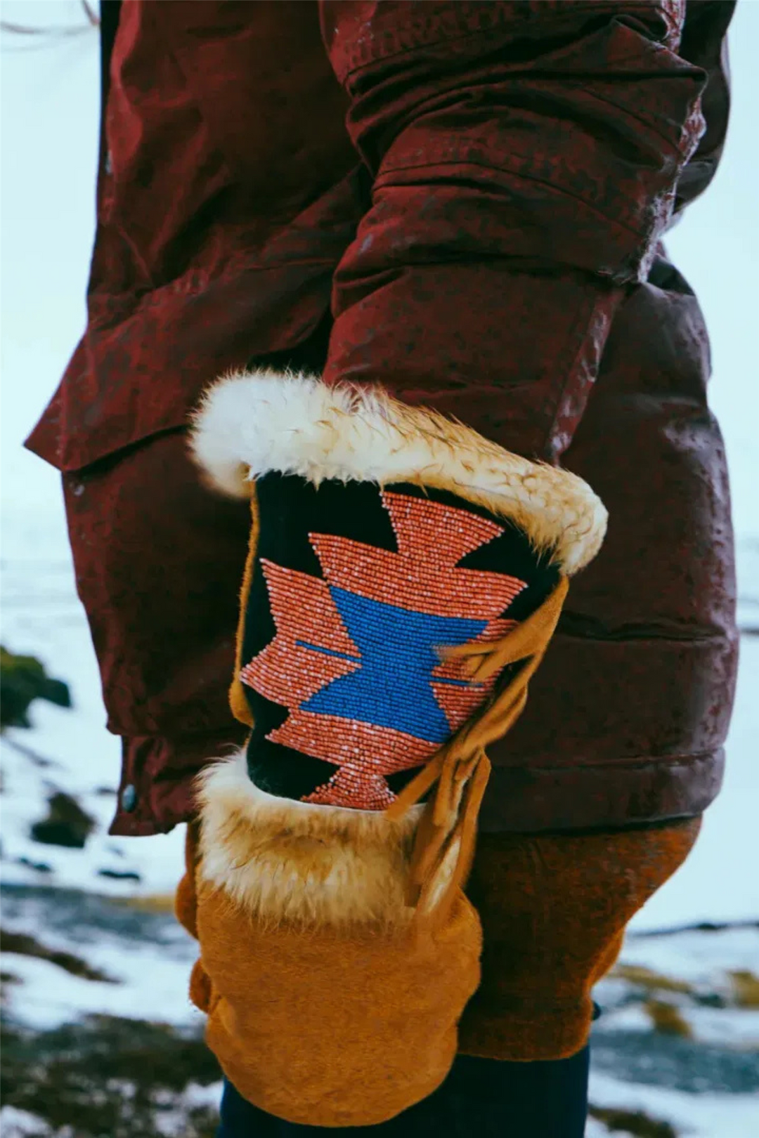 Dias Brown Leather Mittens