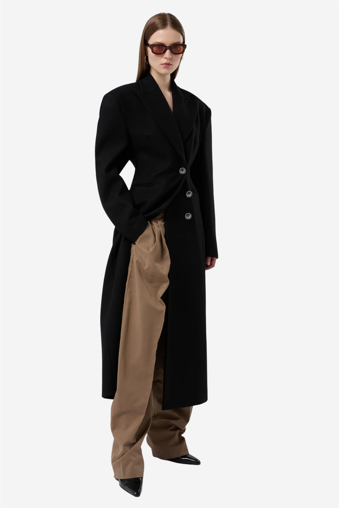 Ottavia Hourglass Coat Black