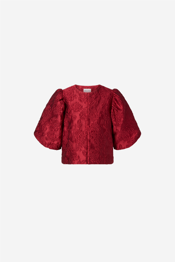 Cleo Pouf Sleeve Blouse Deep Red